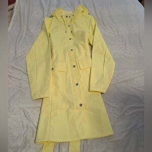NWT Rains Long Jacket Raincoat yellow small